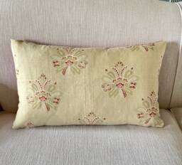 Kate Forman Sienna Linen Throw Pillow Pink & Green Accent Cushion - thumbnail 1