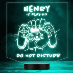 Hand Holding Video Game Controller Personalised Gift Any Colour Led Night Light - thumbnail 1