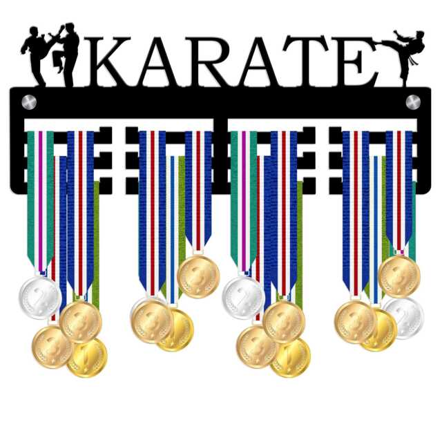 Karate Male Medal Holder, Player Hanger, Display Awards Sign, Acrylic Wall Art Decor Gift - image 1