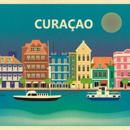 Curacao Print, Poster, Art, Caribbean Skyline Wedding Gift - Style E8-O-Cur - thumbnail 2