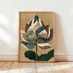 Lotus Flower Poster, Asian Botanical Wall Art, Nature Print - thumbnail 4