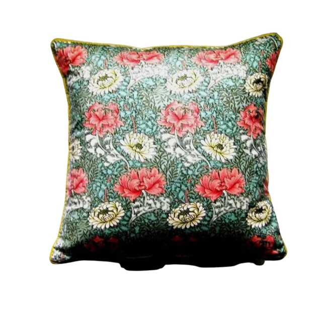 William Morris Chrysanthemum Pillow Cover Rose Pink & Mint Green Throw - image 1