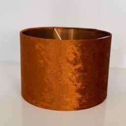 New Premium Quality Burnt Orange Crushed Velvet With Copper Inner Lining Lamp Shade Pendant Light - thumbnail 3