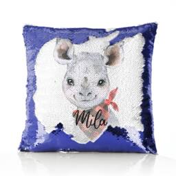 Personalised Horse Sequin Cushion, Customised With Initial Or Name Cow Bunny Designs Available - thumbnail 4