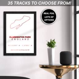 Genuine Gold Foiled Personalised Formula 1 Track Print/Race Circuit Framed Or Unframed Racing Gift New Home F1 Lover - thumbnail 1