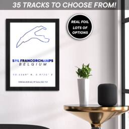 Genuine Gold Foiled Personalised Formula 1 Track Print/Race Circuit Framed Or Unframed Racing Gift New Home F1 Lover - thumbnail 3