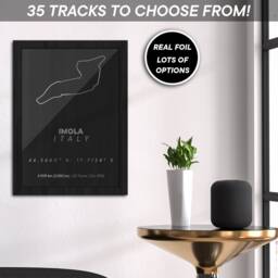 Genuine Gold Foiled Personalised Formula 1 Track Print/Race Circuit Framed Or Unframed Racing Gift New Home F1 Lover - thumbnail 2