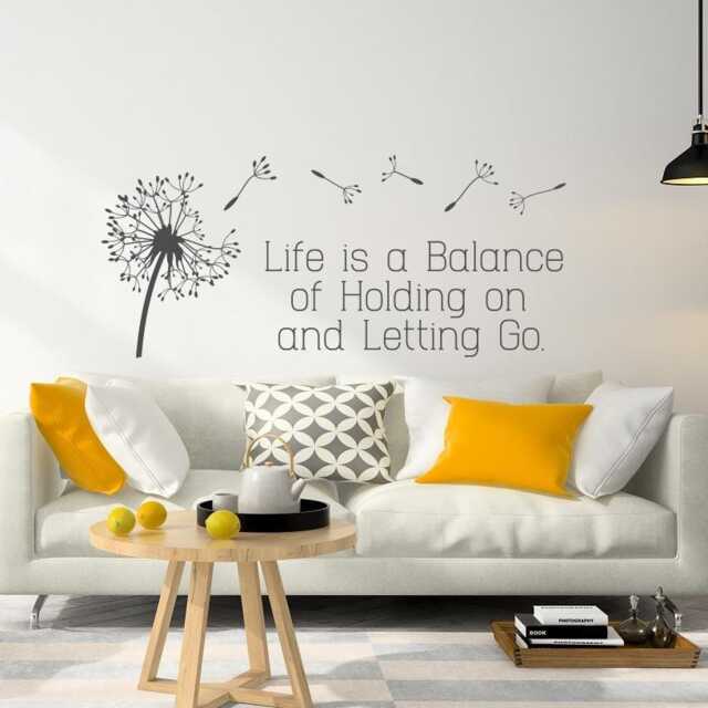 Dandelion Wall Decal Inspirational Quote, Life Is A Balance, Home Decor Lw96 - image 1