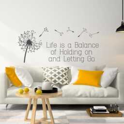 Dandelion Wall Decal Inspirational Quote, Life Is A Balance, Home Decor Lw96 - thumbnail 1