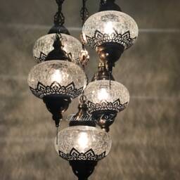 Chandelier With 5 Cracked Globes - Sultan Model , Id148 - thumbnail 2