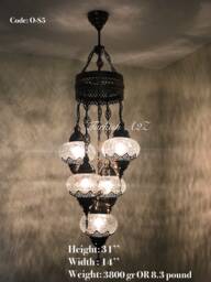 Chandelier With 5 Cracked Globes - Sultan Model , Id148 - thumbnail 1