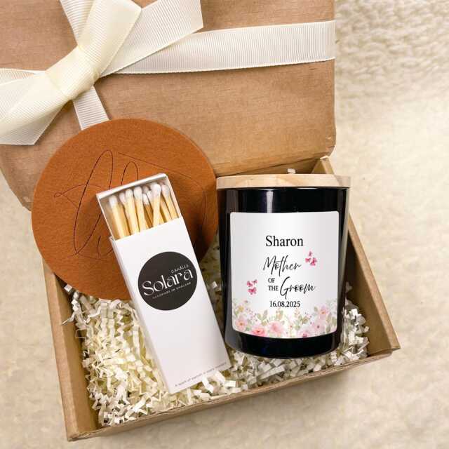Personalised Mother Of The Groom Candle Gift Set - Wedding Thank You For Mum Family Appreciation Keepsake Present - image 1