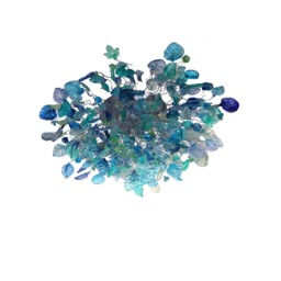 Large Flush Mount Ceiling Light With Sea Color Flowers & Leaves, Unique Ceiling Mount Light For Kitchen - thumbnail 3