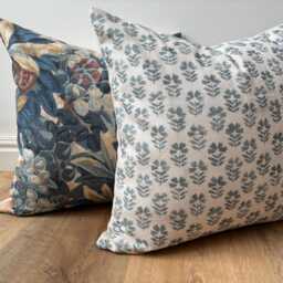 Designer Robert Allen Folkland Toss Throw Decorative Pillow Cover Aqua Navy Persimmon Citrine Blue Green 16 18 20 22 24 26 Modern Woven - thumbnail 4