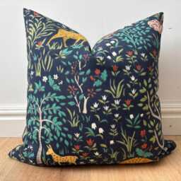 Designer Robert Allen Folkland Toss Throw Decorative Pillow Cover Aqua Navy Persimmon Citrine Blue Green 16 18 20 22 24 26 Modern Woven - thumbnail 1