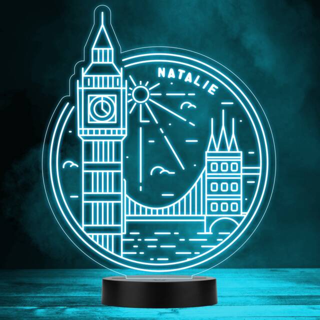 London Big Ben & Bridge UK Led Lamp Personalised Gift Night Light - Bedroom - image 1