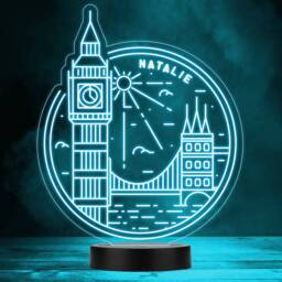 London Big Ben & Bridge UK Led Lamp Personalised Gift Night Light - Bedroom - thumbnail 1