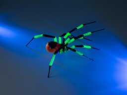 Handmade Red Uranium Glass Spider Vaseline Figurine Uv - thumbnail 1