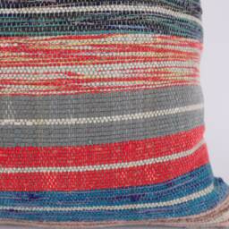 Vintage Turkish Kilim Pillow Cover Handwoven Wool Throw Cushion - 16x16 - thumbnail 3
