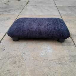 Black Chenile Footrest Ottoman Handmade Bed Step Or Yoga Seat - 3 Inch - thumbnail 4
