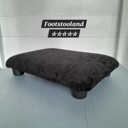 Black Chenile Footrest Ottoman Handmade Bed Step Or Yoga Seat - 3 Inch - thumbnail 1