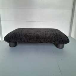 Black Chenile Footrest Ottoman Handmade Bed Step Or Yoga Seat - 3 Inch - thumbnail 3