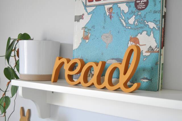 Read Wooden Sign Nursery Wall Decor -Saffron Yellow Color - image 1