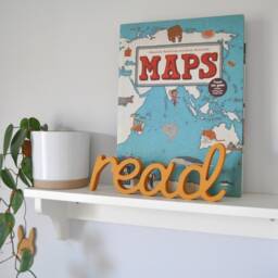 Read Wooden Sign Nursery Wall Decor -Saffron Yellow Color - thumbnail 3