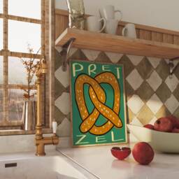 Pretzel Unframed Print - Kitchen Poster Food Prints Decor Colourful Art Gift - thumbnail 2