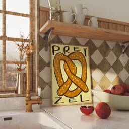 Pretzel Unframed Print - Kitchen Poster Food Prints Decor Colourful Art Gift - thumbnail 3