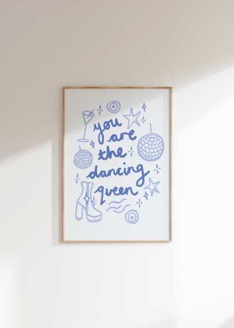 You Are The Dancing Queen Abba Lyrics Wall Print - Greek Greece Poster Euro Summer Art Mamma Mia Lover Music - image 1