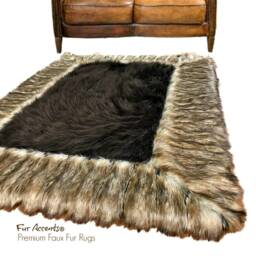 Faux Fur Shag Rug - Ribbed Fox Border, Usa Made - thumbnail 4