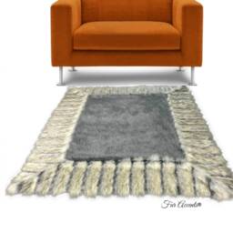 Faux Fur Shag Rug - Ribbed Fox Border, Usa Made - thumbnail 3