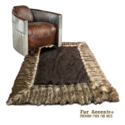 Faux Fur Shag Rug - Ribbed Fox Border, Usa Made - thumbnail 1