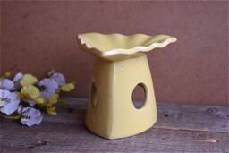 Essential Oil Diffuser Yellow Painted Ceramic Burner Hot Porcelain Room Fragrance Feng Shui Aromatherapy Aroma Candle Warmer