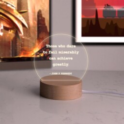 Personalised Motivational Quote Mini Desk Lamp - Birthday Gifts Led 7 Light Colour Options - thumbnail 3