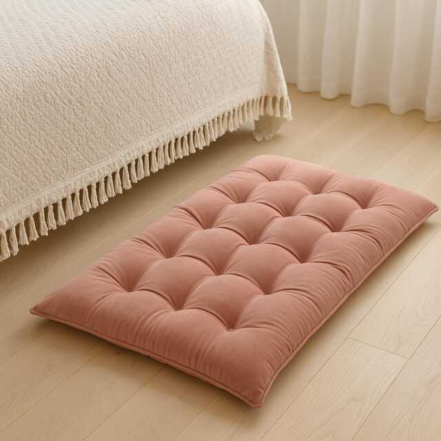 Cozy Custom Floor Cushion Pillow Velvet Seat Couch Sofa Reading Nook Tufted French - image 1