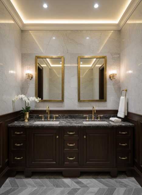 Hammered Brass Mirror - Handmade Bathroom Wall - image 1