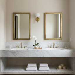 Hammered Brass Mirror - Handmade Bathroom Wall - thumbnail 2