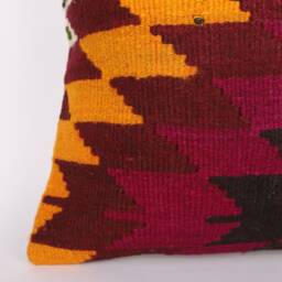 Bohemian Kilim Pillow 20'' Turkish Wool Accent Pillow - thumbnail 2