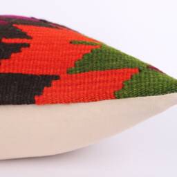 Bohemian Kilim Pillow 20'' Turkish Wool Accent Pillow - thumbnail 4