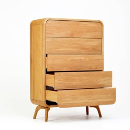 Wood Dresser, Bedroom Chest Of Drawers, Solid Tall Cupboard, Credenza, Buffet, Handmade Modern Oak Furniture - thumbnail 3