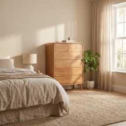 Wood Dresser, Bedroom Chest Of Drawers, Solid Tall Cupboard, Credenza, Buffet, Handmade Modern Oak Furniture - thumbnail 2