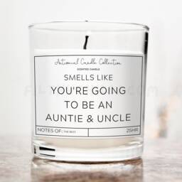 You're Going To Be An Auntie & Uncle, Pregnancy Announcement Ideas, Candle, Birthday Gift For Sister, Brother, ??? - thumbnail 1
