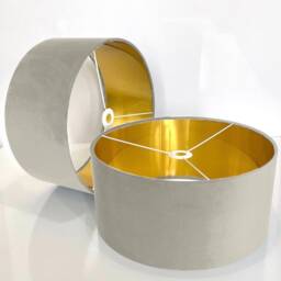 New Luxury Velvet Mink Lamp Shade & Pendant Light With Brushed Gold Panels Lining Suitable For Tables Ceiling - thumbnail 3