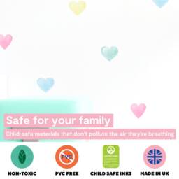 Pastel Heart Wall Decals - Fabric Peel & Stick Watercolour Sticker Set For Kids Rooms & Nursery - thumbnail 3