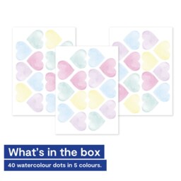 Pastel Heart Wall Decals - Fabric Peel & Stick Watercolour Sticker Set For Kids Rooms & Nursery - thumbnail 4