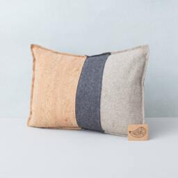Burel & Cork Fabric Throw Pillow Cover in Grey Shades. Portuguese Handmade Decorative Rectangle Cushion Case. Sustainable Life Style - thumbnail 2