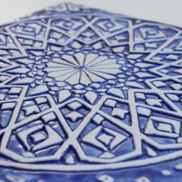 Moroccan Wall Hanging, Outdoor Art Made From Ceramic, Tile For Garden Decor, Ceramic Boho Design, Moroc #4 30cm Blue&white - thumbnail 3