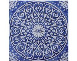 Moroccan Wall Hanging, Outdoor Art Made From Ceramic, Tile For Garden Decor, Ceramic Boho Design, Moroc #4 30cm Blue&white - thumbnail 1